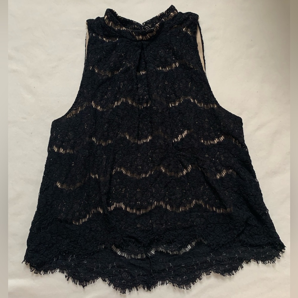 Love Fire Sleeveless Black and Nude Top